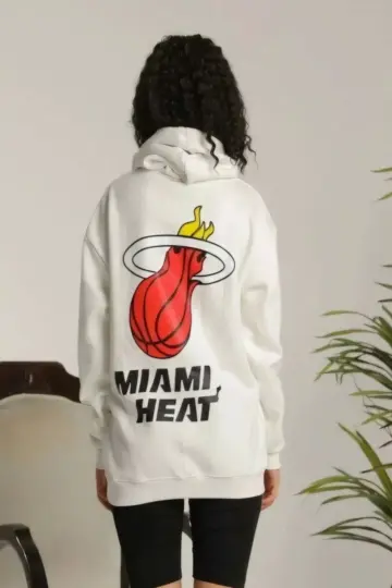 Oversize Kapüşonlu Cepli Baskılı 3 İplik Pamuklu Hoodie Sweatshirt - Beyaz