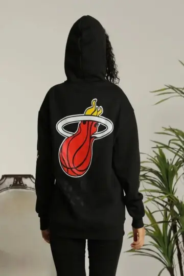 Oversize Kapüşonlu Cepli Baskılı 3 İplik Pamuklu Hoodie Sweatshirt - Siyah