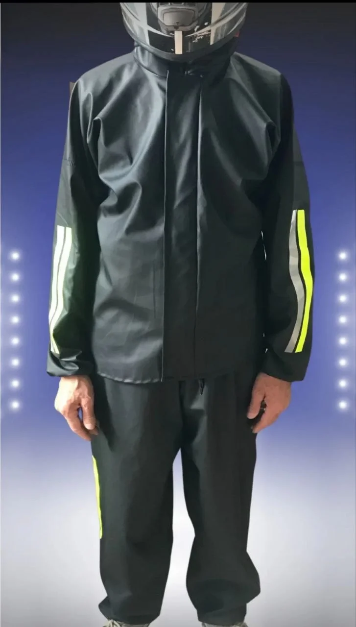 Tam Kalıp Motorcu Kurye Su Gecirmez Yağmurluk Takım - Siyah