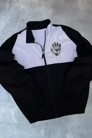 Uzun Kollu Paraşüt Kumaş Rüzgarlik - Siyah