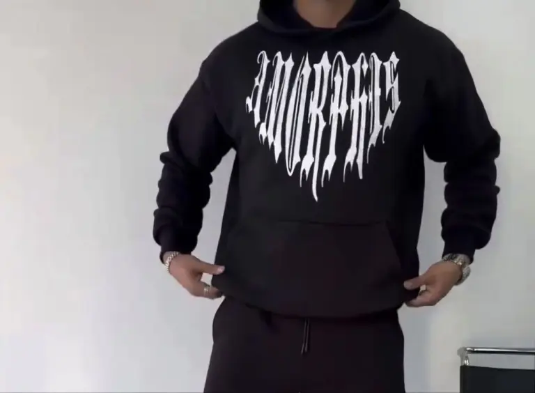 Kapüşonlu Kanguru Cepli Sweatshirt 3 İplik Pamuklu Baskılı Hoodie -  Siyah